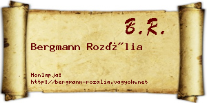 Bergmann Rozália névjegykártya